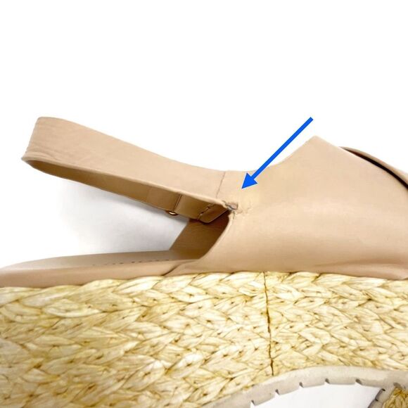 Vince Jesson Platform Sandals Nude Taupe Leather Cross Strap Flatform Size 8 - Picture 15 of 16